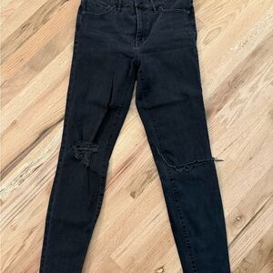 Madewell Black Distressed Skinny Jeans
